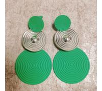 1 paire de boucles d'oreilles mode polyvalentes avec motif de vague circulaire pour femmes Taille UniqueFer