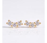 1 paire de boucles d'oreilles moissanite en argent 925 0,1 ct symétriques trois boucles d'oreilles de fiançailles promesse éternité boucles d'oreilles pour femme boucles d'oreilles de mariage bijoux