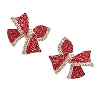 1 Paire De Boucles Doreilles Nœud Pour Femmes Accessoire De Mode Pour Femmes Et Filles Boucles Doreilles Nœud Rouge Or E608 Pour Occasions Spéciales
