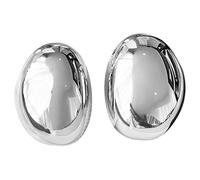 1 paire de boucles d'oreilles ovales exagérées, clous en laiton plaqué platine avec placage 24 carats et broche en argent S925, bijou élégant cadeau pour femme