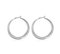 1 paire de boucles d'oreilles paire de boucles d'oreilles en argent sterling 925 rond (or010)