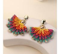 1 paire de boucles d'oreilles pendantes avec fleur de queue de phénix à effet de contraste de couleurs, conception unique, convient pour les vacances, les fêtes et le port quotidien Taille UniquePapet