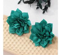 1 paire de boucles d'oreilles pendantes élégantes de style bohème en tissu fleuri, convenant pour les tenues de tous les jours et de vacances, fleurs rouges Taille UniquePolyester