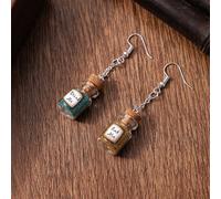 1 paire de boucles d'oreilles pendantes en bouteille en verre magique Alice au pays des merveilles 'Eat Me And Drink Me', convient pour un port quotidien Taille UniqueAlliage de zinc
