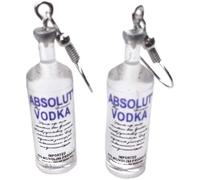 1 paire de boucles d'oreilles pendantes en forme de bouteille de vodka - Style créatif - Style dessin animé - Style pandent - Bouteille transparente - Ornement à suspendre - Design pratique, Regular