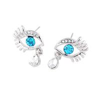 1 paire de boucles d'oreilles pendantes en forme de larmes d'ange en diamant pour femme - Accessoires de bijoux - Cadeau d'amour - Bleu - Durables - Utilisation tendance