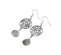 1 paire de boucles d'oreilles pendantes en pierre naturelle pour femme Améthystes à facettes Rose Fleur Crochet Boucle d'oreille, Pierre