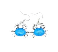 1 paire de boucles d'oreilles pendantes en pierre naturelle pour femme en forme de crabe en forme d'œuf améthyste crochet boucles d'oreilles, Pierre