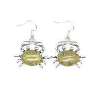 1 paire de boucles d'oreilles pendantes en pierre naturelle pour femme en forme de crabe en forme d'œuf améthyste crochet boucles d'oreilles, Pierre