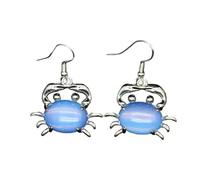 1 paire de boucles d'oreilles pendantes en pierre naturelle pour femme en forme de crabe en forme d'œuf améthyste crochet boucles d'oreilles, Pierre