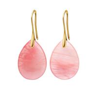 1 paire de boucles d'oreilles pendantes en pierre naturelle pour femme en forme de larme - Obsidienne noire - Améthyste - Quartz rose - Couleur or