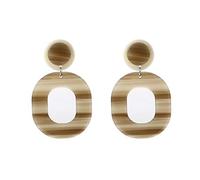 1 paire de boucles d'oreilles pendantes ovales en bois pour femme et fille - Cadeau d'amour - Solide et durable