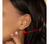 1 paire de boucles d'oreilles personnalisées avec nom, en acier inoxydable doré pour femmes, bijoux de Noël minimalistes faits main, choix de cadeau parfait. Style doré à la mode, automne, vintage, un
