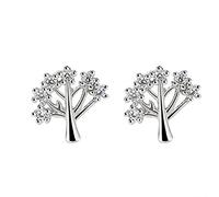 1 Paire de Boucles d'oreilles pour Fille pour Dame Argent Plum Tree éternel Artificiel Diamant Boucles d'oreilles Bouton Accessoires Bijoux Cadeau d'Amour Très Pratique et populaireDurability
