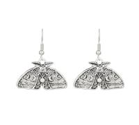 1 paire de boucles d'oreilles rétro de style égyptien, boucles d'oreilles mystérieuses et charmantes en forme de papillon de nuit, style gothique, ethnique, fête, cadeau d'Halloween, taille unique