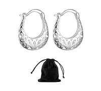 1 paire de boucles d'oreilles rondes creuses, 1 sac de rangement, créoles en spirale, boucles d'oreilles torsadées, boucles d'oreilles créoles hypoallergéniques, boucles d'oreilles en argent, adaptées