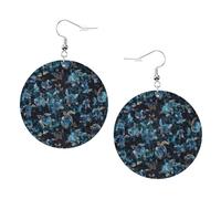 1 paire de boucles d'oreilles rondes en cuir avec motif tortue de mer pour femme, One Size, Polyester