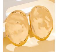 1 paire de boucles d'oreilles rondes surdimensionnées géométriques élégantes rétro, en acier inoxydable, avec crochets d'oreilles en alliage de titane. Boucles d'oreilles mode pendantes, convenant pou