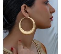 1 paire de boucles d'oreilles surdimensionnées charmantes et évidées imprimées à l'émail, idéales pour tous les jours, pour femmes Taille UniqueFer