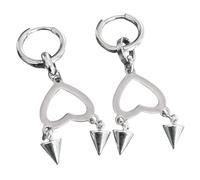 1 paire de boucles d'oreilles tendance en forme de cœur en alliage avec pendentif en forme de cœur - Cadeau pour les amateurs de mode - Cache-oreilles unique
