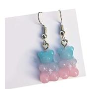 1 paire de boucles d'oreilles tendance et belles couleurs bonbon dessin animé oursons en résine petits charmes boucles d'oreilles pendantes bijoux femmes cadeaux aiguilles à perles pour cheveux