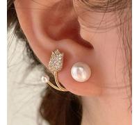 1 paire de boucles d'oreilles tulipes classiques et à la mode, style doux, idéales pour les adolescents, à porter au quotidien ou à offrir à des amis. Taille UniquegraphiqueAlliage de zinc