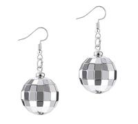 1 paire de boucles d'oreilles vintage disco en argent, pleines de plaisir, accessoires de costume, boucles d'oreilles vintage