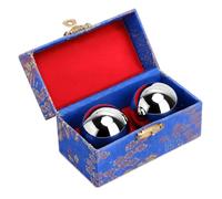 1 paire de boules Qi-Gong en métal de 38 mm de diamètre, argentées | Boules sonores pour la méditation, la relaxation et les exercices de la main, convient aux débutants