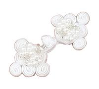 1 paire de boutons à coudre chinois pour boutons grenouille Blanc pour vêtements Cheongsam pour décoration de costume