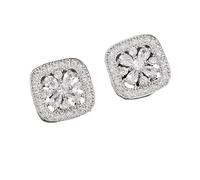 1 paire de boutons de forme carrée en strass à coudre - Fournitures décoratives carrées en cristal - Fleurs en vrac pour vêtements