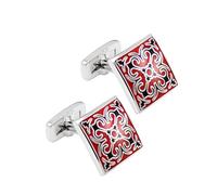 1 paire de boutons de manchette à motif carré pour hommes, bijoux en émail d'affaires, accessoires de vêtement (couleur : A, taille : taille unique), taille unique