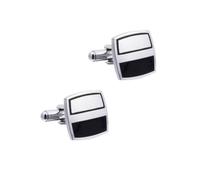 1 Paire De Boutons De Manchette Carré En éMail Noir Boutons De Manchette Chemise FrançAise Homme