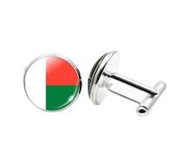 1 paire de boutons de manchette fantaisie drapeau de Madagascar pour homme - Boutons de manchette en forme d'avion - Pour anniversaire, anniversaire de mariage, cadeau d'affaires - Avec boîte à bijoux