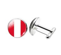 1 paire de boutons de manchette fantaisie drapeau du Pérou pour hommes Boutons de manchette Avion Boutons de manchette Anniversaire Mariage Bijoux Business Cadeau avec Boîte à Bijoux, taille unique