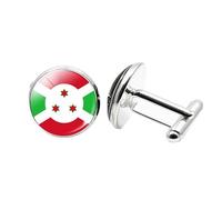 1 paire de boutons de manchette fantaisie drapeau national du Burundi pour homme Boutons de manchette avion anniversaire anniversaire mariage cadeau d'affaires avec boîte à bijoux, taille unique