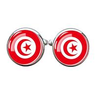 1 paire de boutons de manchette fantaisie drapeau tunisien avion pour homme anniversaire anniversaire mariage cadeau d'affaires avec boîte à bijoux, taille unique, Verre, Pas de gemme