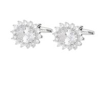 1 Paire De Boutons De Manchette Ovale En Cristal De Diamant Boutons De Manchette De Costume Chemise FrançAise Pour Homme