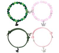 1 Paire De Bracelets en Perles Et 1 Paire De Bracelets À Corde Tressés, des Bracelets Magnétiques Créatifs, des Bijoux en Couple, des Bijoux À La Mode Et Personnalisés.