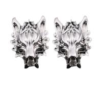 1 paire de broches décoratives en alliage pour chemises, bijoux, fêtes, bijoux ornements, argentés, avec chaîne, without Chain, Plastique, comme description
