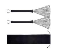 1 paire de brosses à tambour rétractables en acier avec poignée confortable, brosse métallique, barre rétractable pour instruments de musique