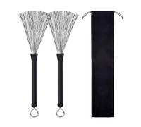 1 paire de brosses métalliques rétractables avec poignées confortables pour les amateurs de musique