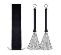 1 paire de brosses métalliques rétractables pour percussion, baguettes de batterie, baguettes en métal avec poignées confortables