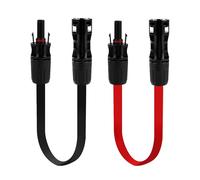 1 Paire de Câble MC_4 de Panneau Solaire, 42cm Noir + Rouge Connecteur de Câble Solaire Plat 1500Vdc Porte de Balcon Câble D’Extension Solaire Photovoltaïque (40A 10AWG)
