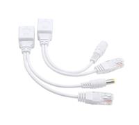 1 paire de câbles adaptateur RJ45 d'alimentation passive sur Ethernet pour synthétiseur et répartiteur, câble adaptateur cordon blanc passif PoE répartiteur synthétiseur