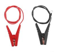 1 paire de câbles de clôture électrique de 0,9 m avec pinces crocodiles pour chargeur solaire de clôture, câble de raccordement résistant aux intempéries, noir pour prairie, jardin, cour, kit de