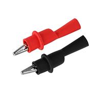 1 paire de câbles de test de batterie de voiture à isolation complète 10 A avec clips de protection noirs et rouges en caoutchouc et métal pour multimètre sondes