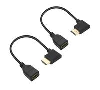 1 paire de câbles d'extension HDMI mâle à HDMI femelle à 90 degrés 4K, câbles d'extension haute définition plaqués or à 90 degrés, pour caméras, ordinateurs, téléviseurs etc-2 pièces (Gauche+Droite)