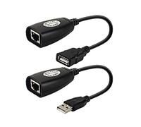 1 paire de câbles d'extension USB vers RJ45 LAN Ethernet 50 m Convertisseur sur câble Cat5E/6 pour ordinateur Ethernet Cordon Ethernet Câble USB sur Cat5e