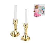 1 Paire De Chandeliers Dorés pour Maison De Poupée 1:12, Maison De Poupées Bougeoir Miniature Jouet Chandelier Miniature Chandeliers Accessoire Maison De Poupée pour La Décoration