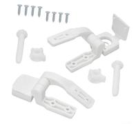 1 paire de charnières de rechange en plastique avec vis, boulons, écrous, convient à la plupart des toilettes pour sièges